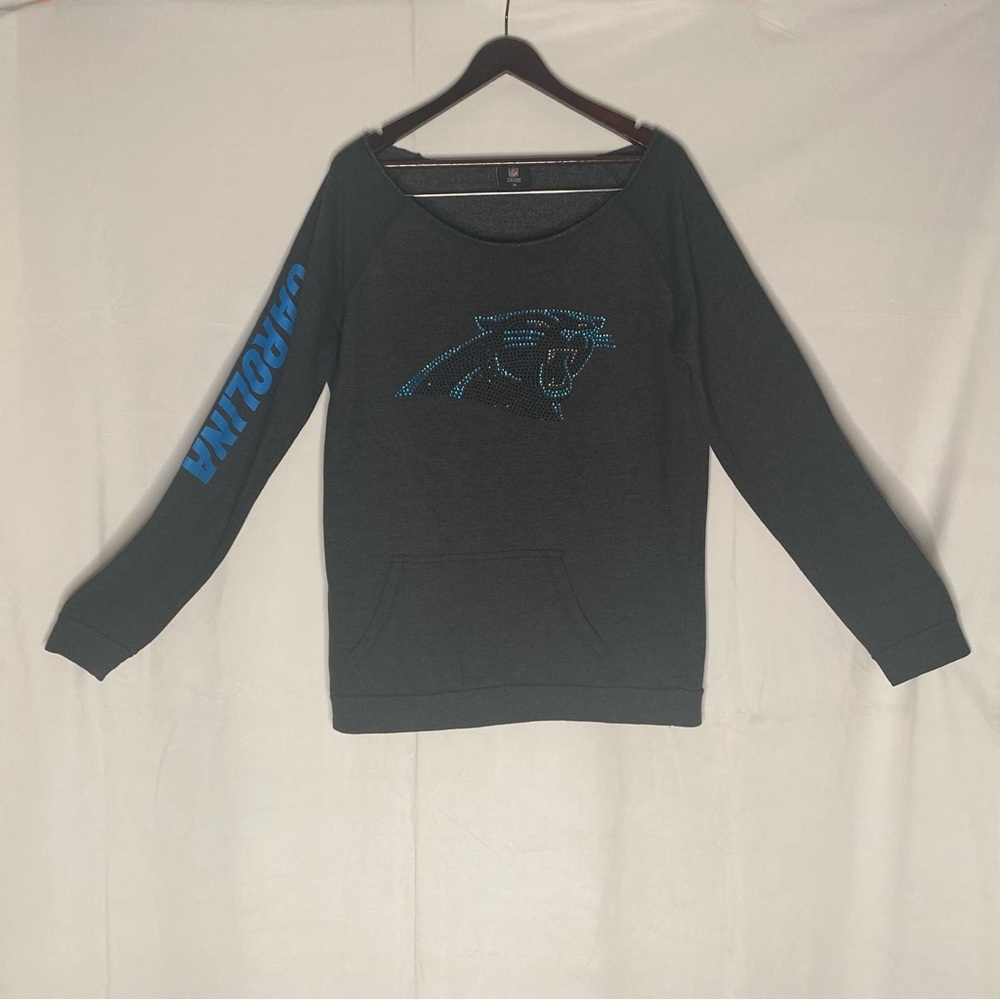 NFL TEAM Apparel Panthers blinged out grey long sleeve!